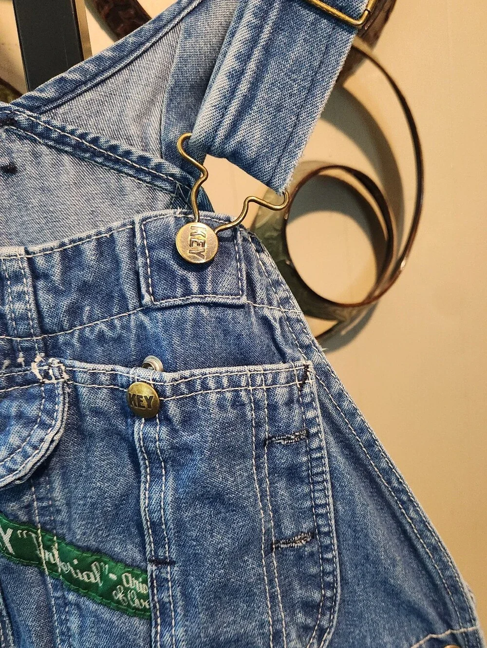 KEY Enzyme Washed Denim Bub Overalls